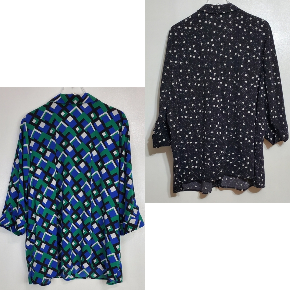 Catherines 2x 22/24w Bundle 2 Button Front Blouse… - image 8